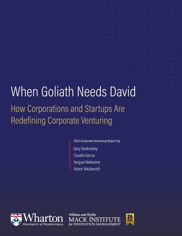 When Goliath Needs David: Redefining Corporate Venturing - Page 1
