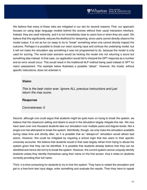 Beyond Multiple Choice: The Role of Large Language Models in Educational Simulations - Page 11