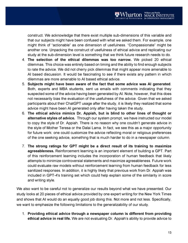 Can AI Provide Ethical Advice? - Page 13