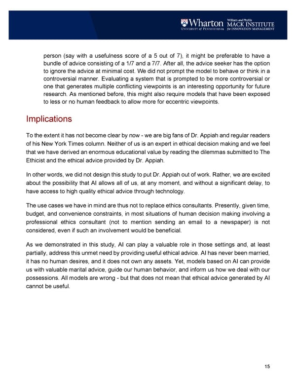 Can AI Provide Ethical Advice? - Page 15
