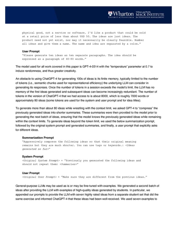Ideas Are Dimes A Dozen: Large Language Models For Idea Generation In Innovation - Page 4