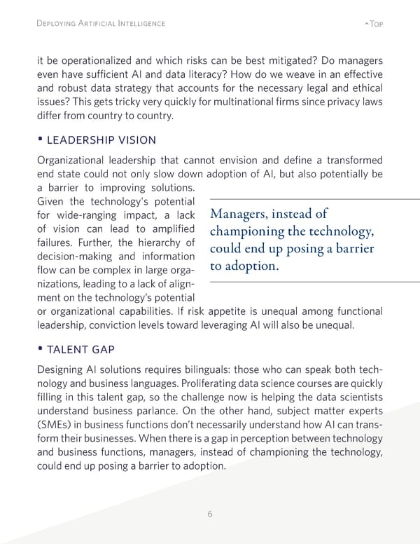 Deploying Artificial Intelligence: Strategic Insights - Page 6