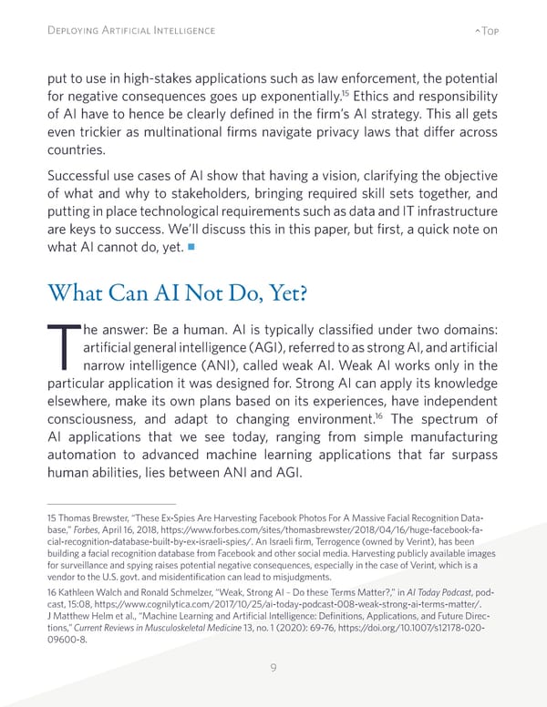 Deploying Artificial Intelligence: Strategic Insights - Page 9