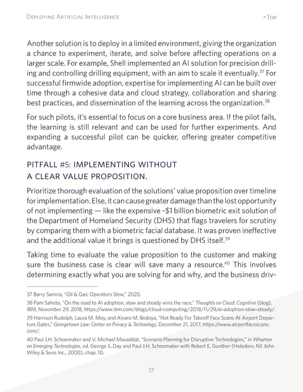 Deploying Artificial Intelligence: Strategic Insights - Page 17