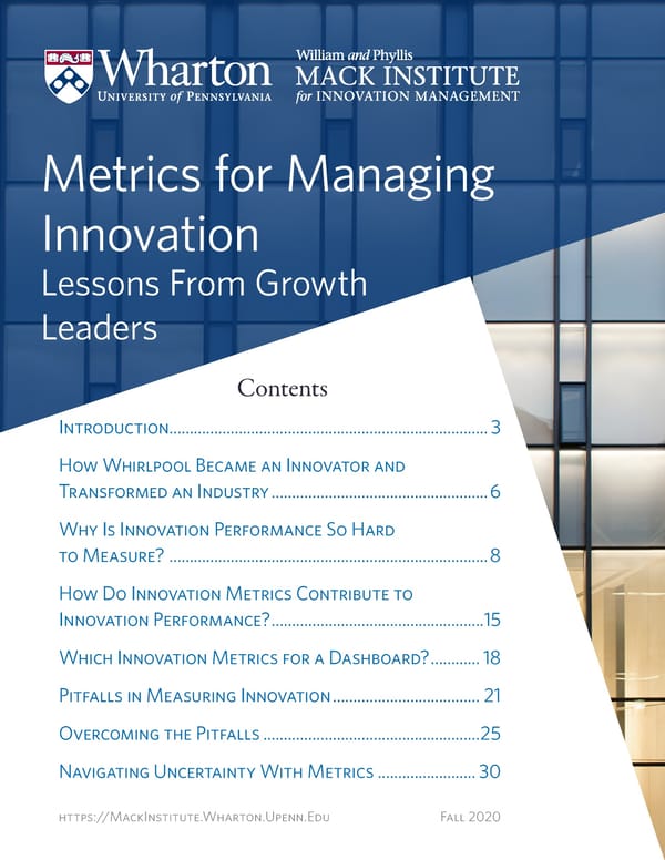 Metrics for Managing Innovation: Lessons From Growth Leaders - Page 1