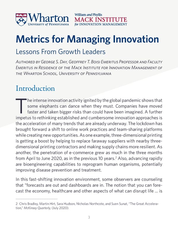 Metrics for Managing Innovation: Lessons From Growth Leaders - Page 3