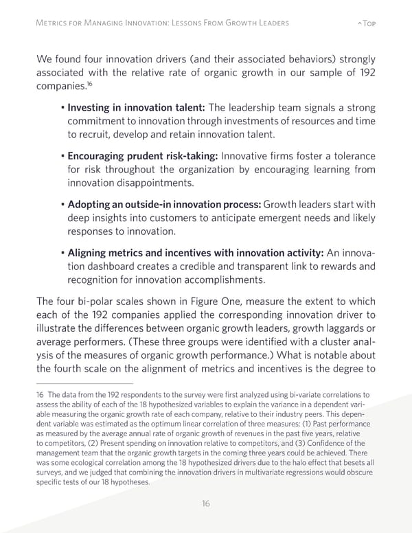 Metrics for Managing Innovation: Lessons From Growth Leaders - Page 16