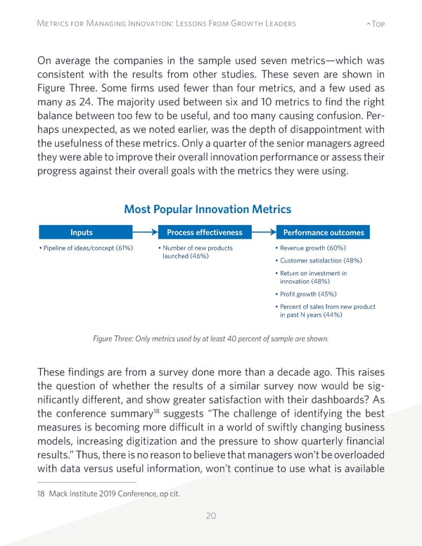Metrics for Managing Innovation: Lessons From Growth Leaders - Page 20