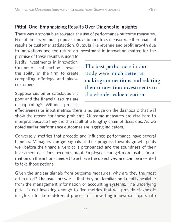 Metrics for Managing Innovation: Lessons From Growth Leaders - Page 22