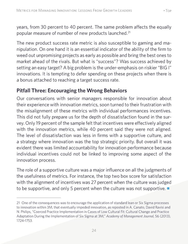 Metrics for Managing Innovation: Lessons From Growth Leaders - Page 24