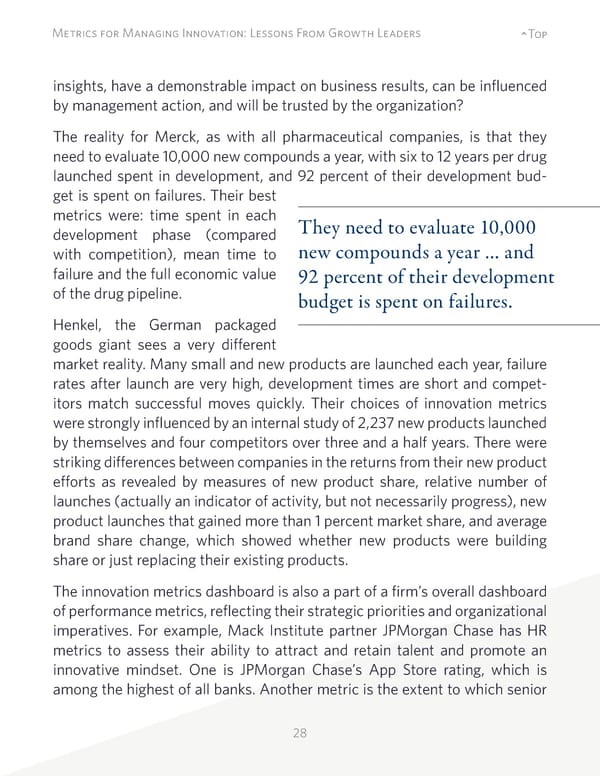 Metrics for Managing Innovation: Lessons From Growth Leaders - Page 28