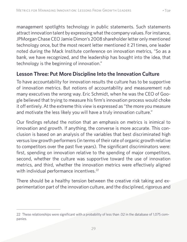 Metrics for Managing Innovation: Lessons From Growth Leaders - Page 29