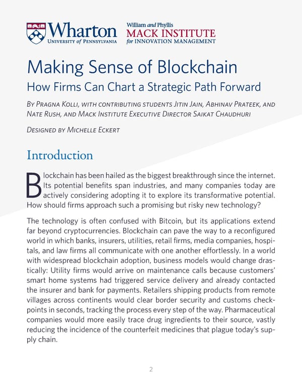 Making Sense of Blockchain: How Firms Can Chart a Strategic Path Forward - Page 2