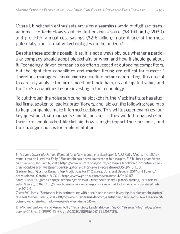 Making Sense of Blockchain: How Firms Can Chart a Strategic Path Forward - Page 4