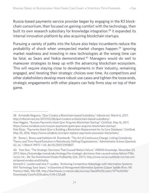 Making Sense of Blockchain: How Firms Can Chart a Strategic Path Forward - Page 24