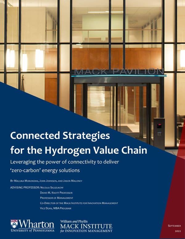 Connected Strategies for the Hydrogen Value Chain - Page 1