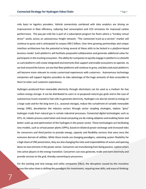 Connected Strategies for the Hydrogen Value Chain - Page 8