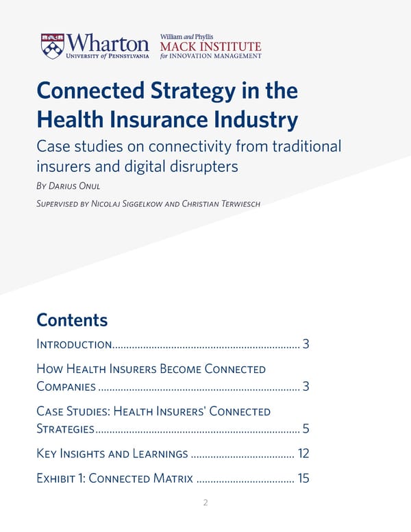 Connected Strategy in the Health Insurance Industry - Page 2