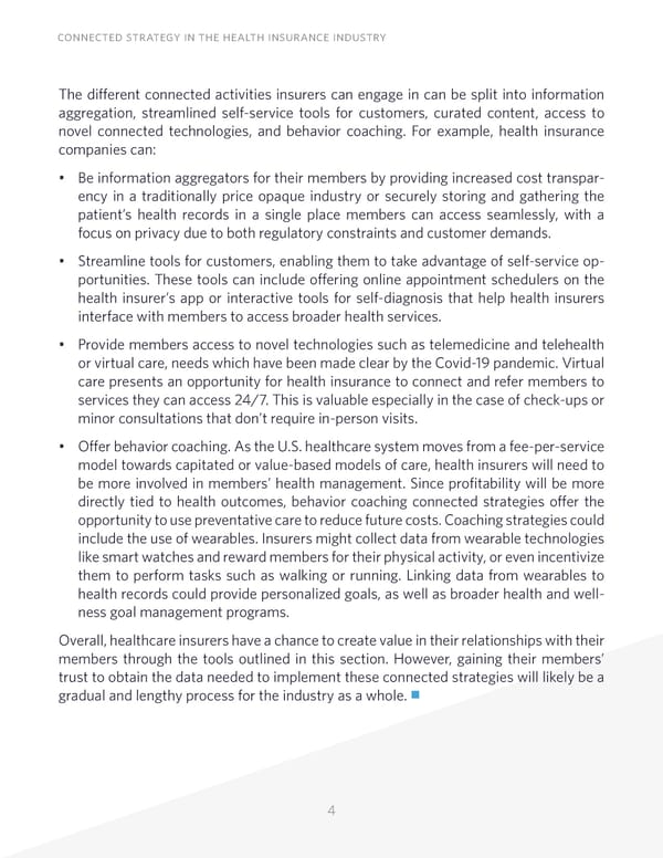 Connected Strategy in the Health Insurance Industry - Page 4