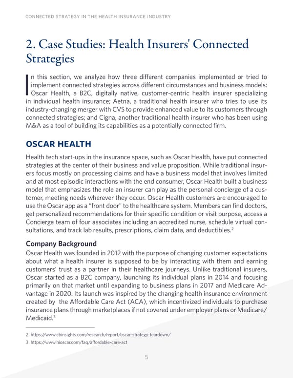 Connected Strategy in the Health Insurance Industry - Page 5